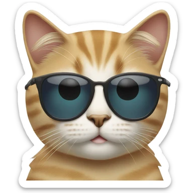 Cat with sunglasses sticker