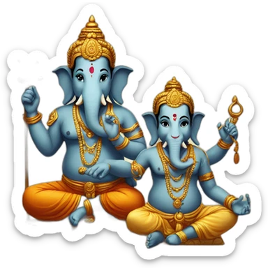 Ganesha and shiva sticker