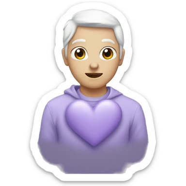 Lavender heart without face sticker
