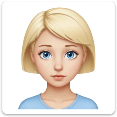 20 year old woman with short blonde hair, a nose piercing and blue eyes  sticker