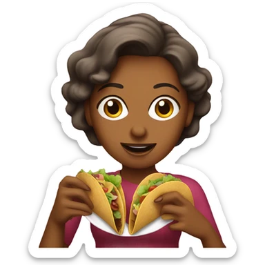 Woman eating tacos sticker