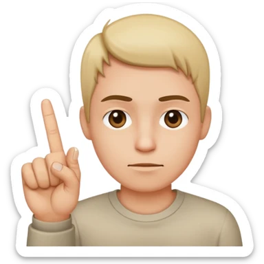 Straight face with the middle finger  sticker