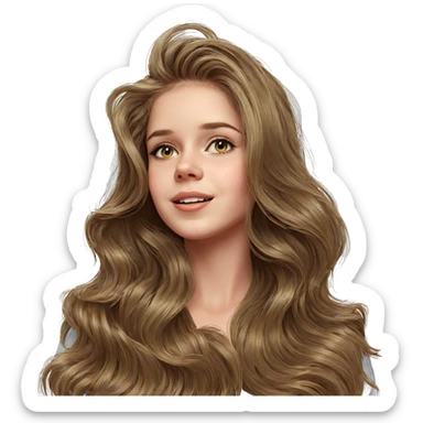realistic portrait of girl sticker