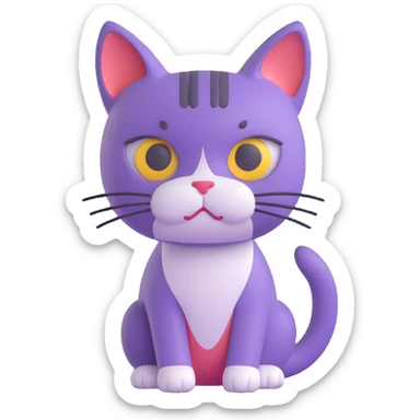 cat with a sad face sticker