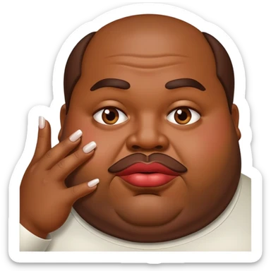 Fat man with big lips and long nails sticker