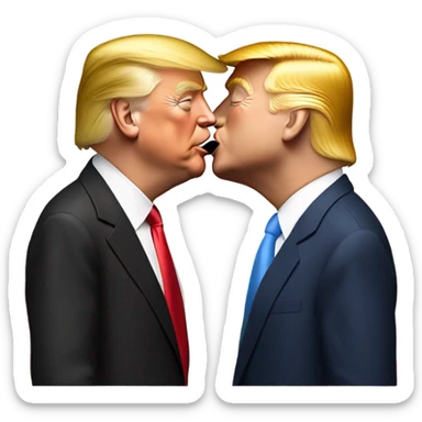 elon musk kissing donald trump sticker