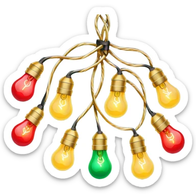 Christmas lights strang sticker