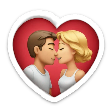 hearts flying couple kissing sticker