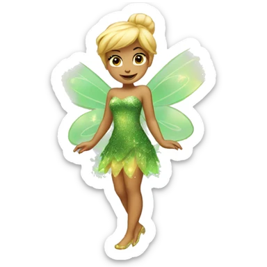 tinkerbell sparkly dress sticker