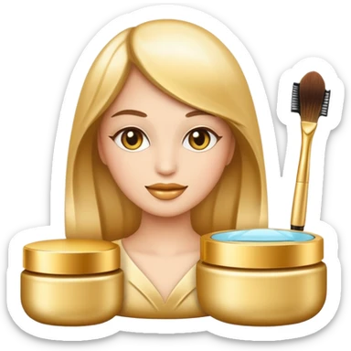 emoji of luxury brand labeled beauty products sticker