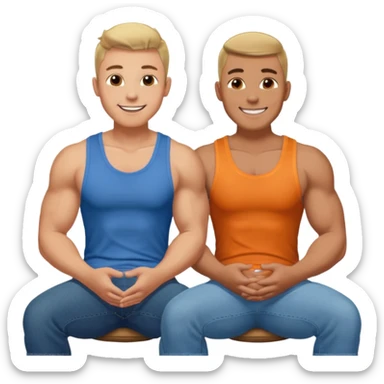 Gay man bouncing on another gay man’s lap sticker