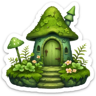 Mystical fairy garden grunge sticker