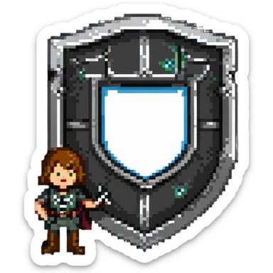 tech support shield with phone icon and friendly helper character sticker