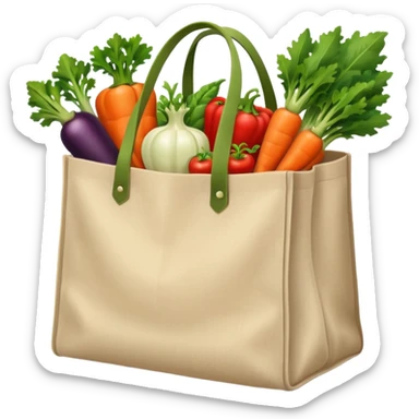 cartoon market bag. top view sticker