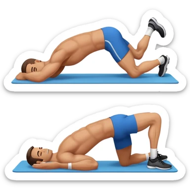 man lying-down-on-back weighted glute-bridges sticker