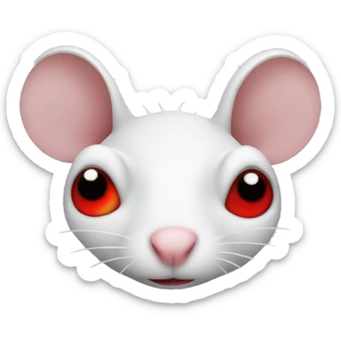 side white rat red eyes sticker