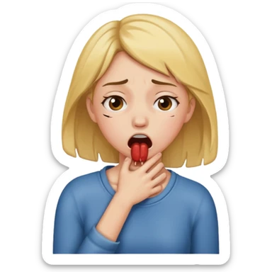 Girl choking them self sticker