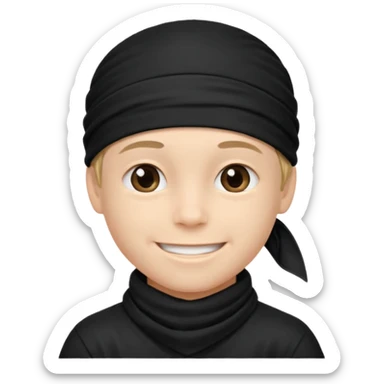 Make a boy wearing black bandana sticker