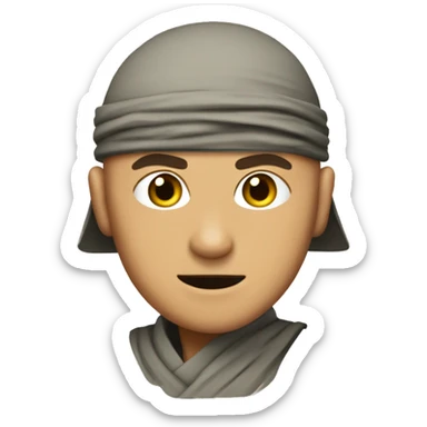 Tan bald guy ninja with hidden leaf headband sticker