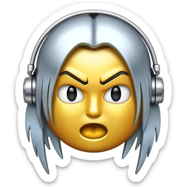 Rock n roll headbanging emoji sticker