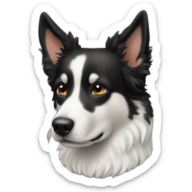 Black and white dog looking like an australien shepard side profile sticker