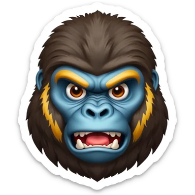 A gorilla angry face symbol with realstick  sticker