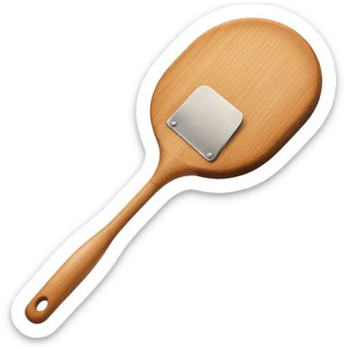 Wooden round spatula sticker
