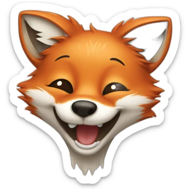 Happy Fox laughing with tears sticker