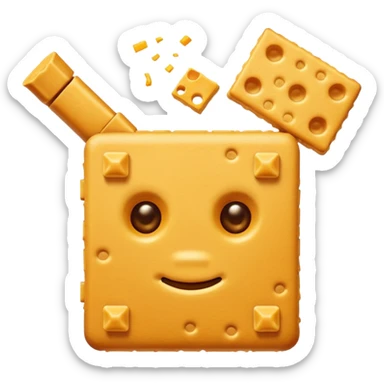 Cheez it with a gun to its head sticker