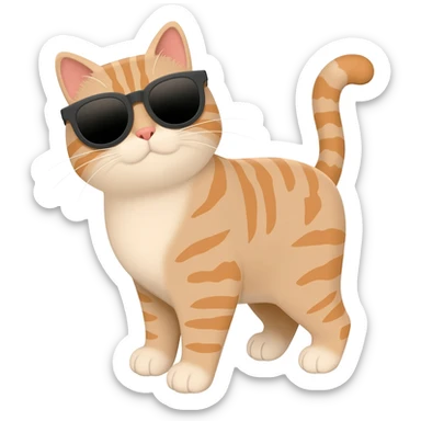 Cat wearing sunglasses sticker