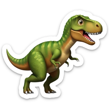 Dinosaur running from trex sticker