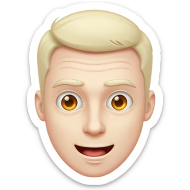 crazy man, zany face, energetic sticker