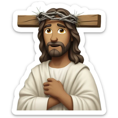 Jesus carrying a cross sticker