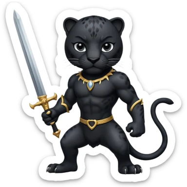 Panther with sword  sticker