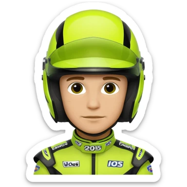 lando norris’ neon green and black 2025 helmet  sticker