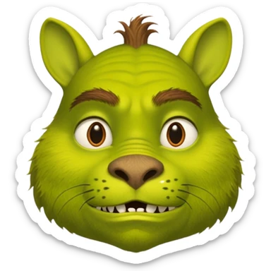 Gros chat qui ressemble à Shrek sticker