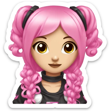 pink kawaii gamer girl gothic accessories sticker