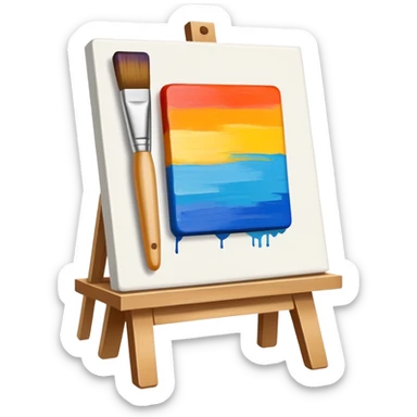 canvas, painting, brush sticker