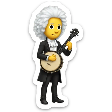 Vivaldi standing chibi banjo wig questioning sticker