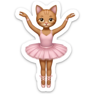 Cat with human legs with ballerina skirt and ballerina shoes sticker