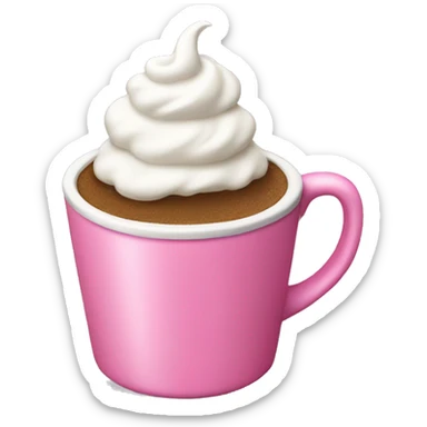 pink coffee cup with whipped cream on top  sticker