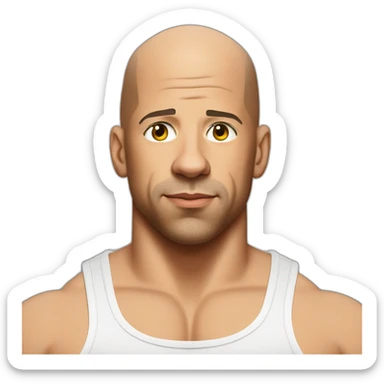 Vin diesel in tanktop sticker