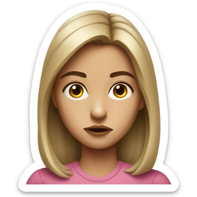 realistic portrait of a girl with annoyed face sticker
