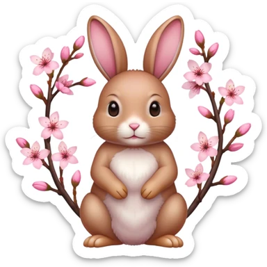 cherry blossom rabbit body sticker