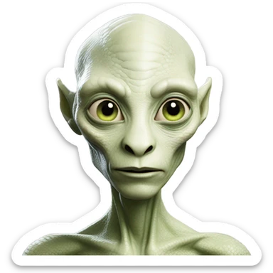 a Reptilian alien white woman full body sticker