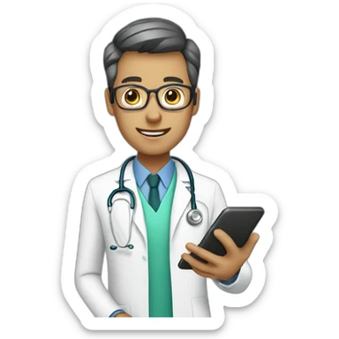 doctor using Siilo app on their phone sticker