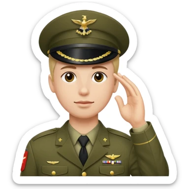 Sargento saludando  ejército  sticker