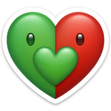 heart emoji that's half red, half green sticker