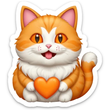 Full body Cat with popping out love heart eyes and mouth open sticker