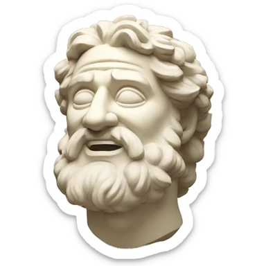 Ancient Greek King Odysseus Statue Face Only, Rolling on the floor laughing, Off-white sticker